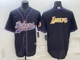 Nike NBA Los Angeles Lakers black baseball jerseys Joint name-BD 02