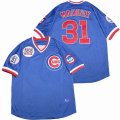 Chicago Cubs #31 Greg Maddux Throwback Authentic Blue baseball jersey-SG