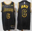 Nike Los Angeles Lakers #6 LeBron James black Snake skin basketball jersey-S8