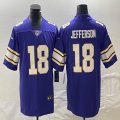 Nike Dallas Vikings #18 Justin Jefferson purple thrwoback Color Rush Limited Jersey