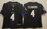 Women Nike Baltimore Ravens #34 Zay Flowers black Color Rush Limited Jersey