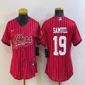 Women Nike 49ers #19 Deebo Samuel red baseball jerseys Joint name-BD