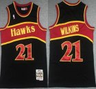 Atlanta Hawks #21 Dominique Wilkins throwback black nba jerseys-XD