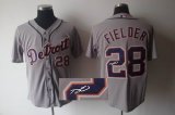 Detroit Tigers #28 Prince Fielder Grey MLB signature Jerseys