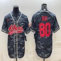 Nike San Francisco 49ers #80 Jerry Rice gray camo baseball jerseys Joint name-BD