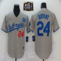 Nike Los Angeles Dodgers #24 Kobe Bryant gray majestic baseball Jersey 2020 World Series