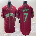 2023 World Cup Mexico #7 Julio Urias red majestic baseball jerseys 56