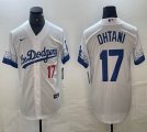 Los Angeles Dodgers #17 Shohei Ohtani white Nike game majestic baseball Jersey -BD 03