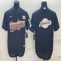 Los Angeles Dodgers blank black new majestic MLB baseball Jerseys-BD