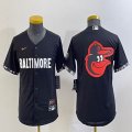 Youth Nike Baltimore Orioles blank black majestic baseball jersey city version-BD 01