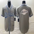 Nike Los Angeles Dodgers blank gray majestic baseball MLB jerseys -BD 03