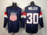 2014 NHL United States team MILLER 30 blue hockey jerseys