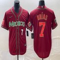 2023 World Cup Mexico #7 Julio Urias red majestic baseball jerseys 108