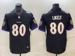 Nike Baltimore Ravens #80 Isaiah Likely black Color Rush Limited Jersey