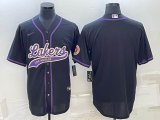 Nike NBA Los Angeles Lakers black baseball jerseys Joint name-BD 07