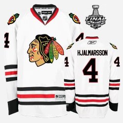 2013 NHL Stanley Cup Nikals Hjalmarsson 4 White Chicago Blackhawks Jersey