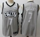 Nike Brooklyn Nets #7 Kevin Durant gray NBA jersey with Sponsor patch-S8