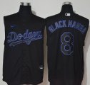 Nike Los Angeles Dodgers #8 Kobe BLACK MAMBA black majestic baseball Jersey with not sleeves