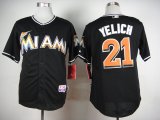 Florida Marlins #21 Christian Yelich black mlb jersey