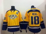 Reebok Nashville Predators #18 James Neal Yellow Ice Hockey Jerseys