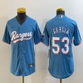 Youth Nike Texas Rangers #53 Adolis Garcia skyblue majestic baseball jerseys-BD