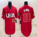 2023 World Cup #20 Pete Alonso red USA majestic baseball jerseys 07