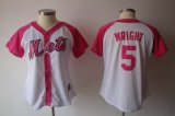 New York Mets WRIGHT 5# White women MLB Jerseys