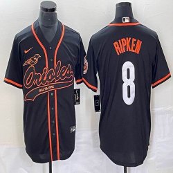 Nike Baltimore Orioles #8 Cal Ripken black majestic baseball jersey Joint name-BD