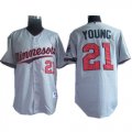 Minnesota Twins 21# Young Grey MLB Jerseys