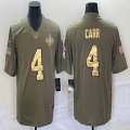 Nike New Orleans Saints #4 Derek Carr green Salute To Service Limited Jersey-Special funds 01