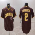 Nike San Diego Padres #2 Xander Bogaerts brown majestic baseball jerseys 03