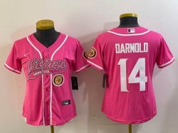 Women Nike Minnesota Vikings Sam Darnold pink baseball jerseys Joint name-BD 01