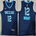 Nike Memphis Grizzlies 12 Ja Morant dark blue nba basketball jerseys 75TH -XD