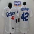 Nike Los Angeles Dodgers 42 Jackie Robinson white 2020 Dodger World Series Champions Away Official Authentic Player Jersey