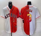 Nike Houston Astros #3 Jeremy Pena orange and white splits majestic baseball jerseys 01