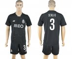 2016-2017 Oporto Club SERGIO #3 black soccer jersey away