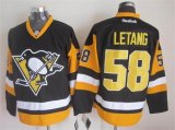 Pittsburgh Penguins #58 Letang Black reebok nhl Jersey