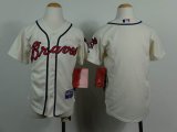 kid Atlanta Braves blank beige mlb jersey