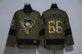 Adidas Pittsburgh Penguins #66 M.Lemieux green nhl hockey Jersey