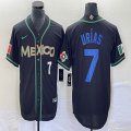 2023 World Cup Mexico #7 Julio Urias black majestic baseball jerseys 139