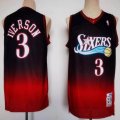 Philadelphia 76ers 3# Allen Iverson black red throwback nba jerseys-CY