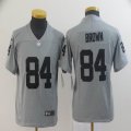 Youth Nike Oakland Raiders #84 Antonio Brown gray Color Rush Limited Jersey Reverse version