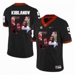 Georgia Bulldogs #54 Brandon Kublanow black fashion college football jersey