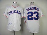 Chicago Cubs #23 Ryne Sandberg White throwback MLB Jersey