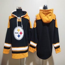 Custom Pittsburgh Steelers blank black yellow NFL Hooded Sweatshirt