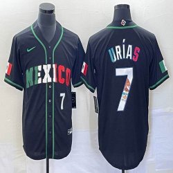 2023 World Cup Mexico #7 Julio Urias black majestic baseball jerseys 131