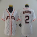 Youth Houston Astros #2 Alex Bregman white majestic baseball jerseys