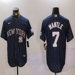 Nike New York Yankees #7 Mickey Mantle dark blue majestic baseball Jersey Joint name