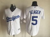 Los Angeles Dodgers #5 Corey Seager White Majestic baseball Jersey