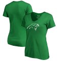 Carolina Panthers Pro Line by Fanatics Branded Women's St. Patrick's Day White Logo T-Shirt - Kelly Green